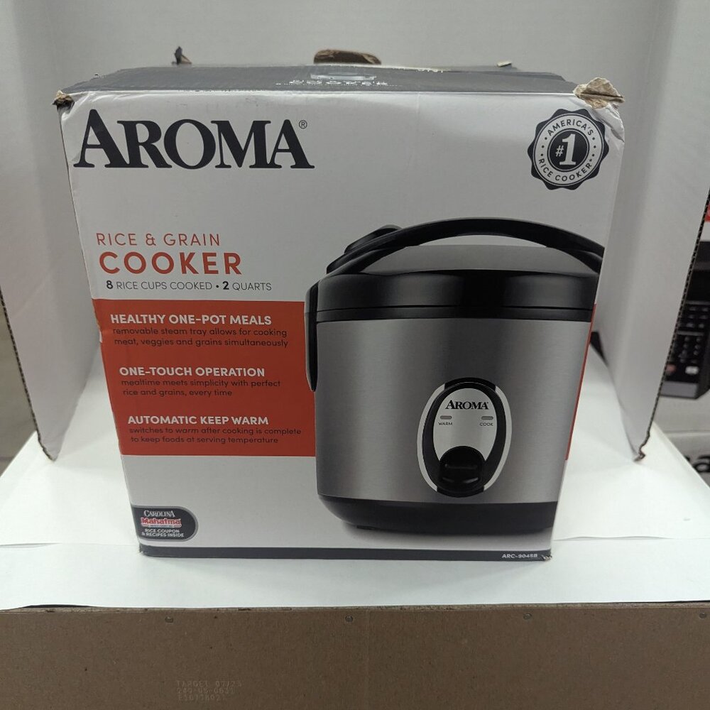 Aroma ARC-904SB 8-Cup Digital Rice Cooker – Stainless Steel, Steamer, Keep Warm - Picture 2 of 8